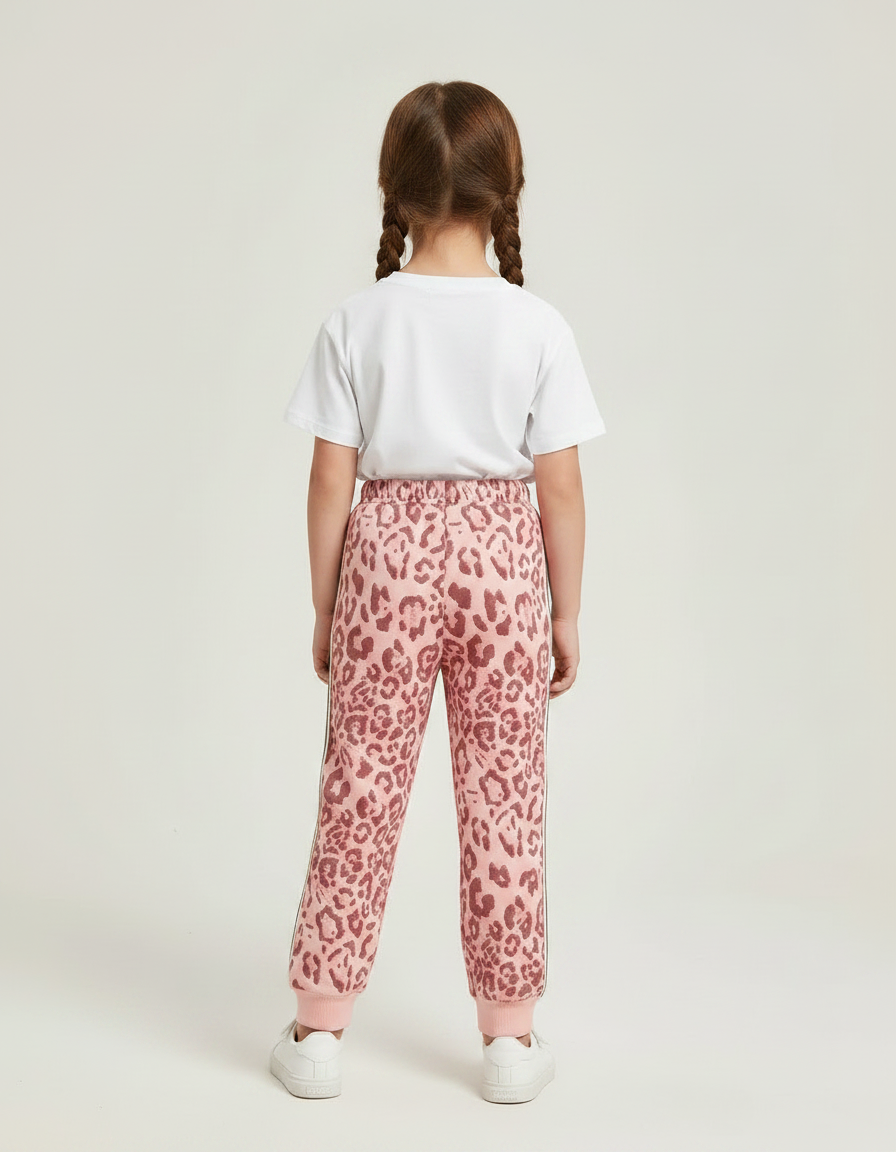 Pantalon Léopard Rose Ample Imprimé Sport Enfant - Molleton - vue 2