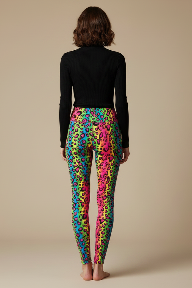 Pantalon Léopard Multicolore Imprimé Moulant Stretch Femme - Polyester - vue 2