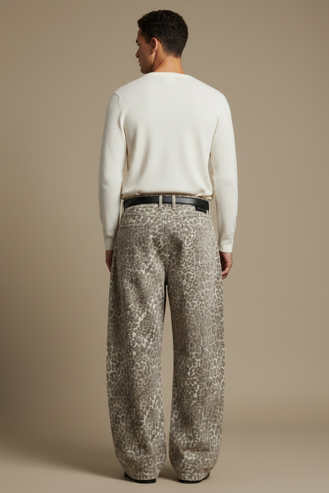 Pantalon Leopard Baggy - Imprimé Jean - vue 2