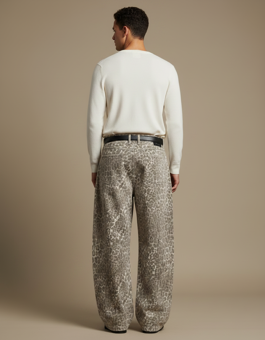 Pantalon Leopard Baggy - Imprimé Jean - vue 2