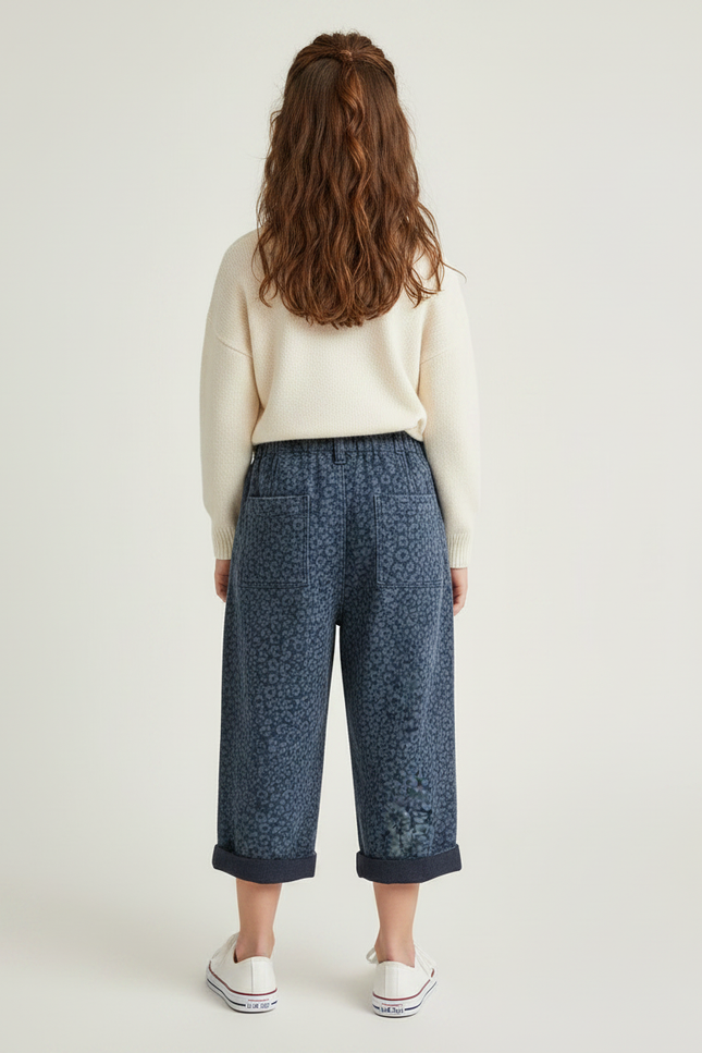 Pantalon Léopard Bleu Imprimé Ample Coton Enfant - Molleton - vue 2