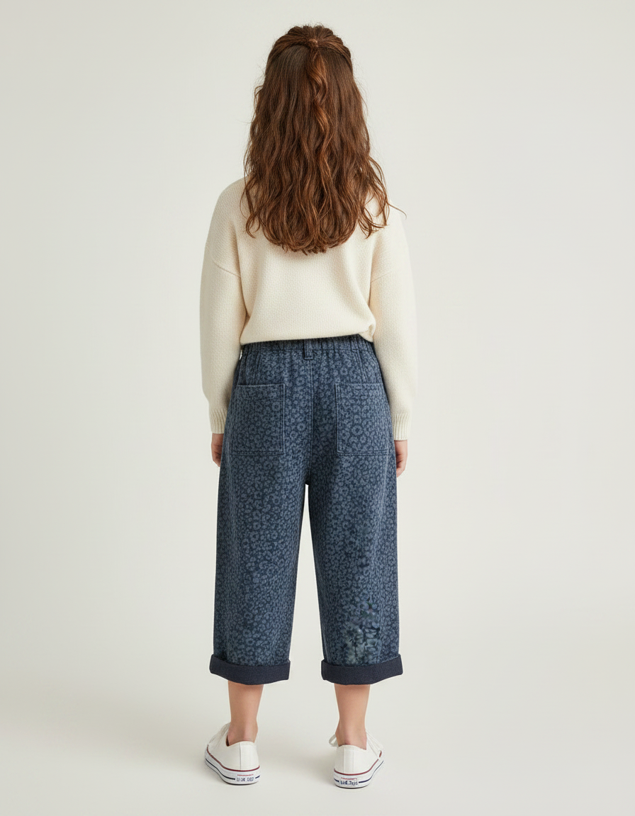 Pantalon Léopard Bleu Imprimé Ample Coton Enfant - Molleton - vue 2