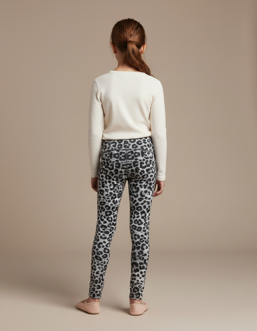 Pantalon Léopard Imprimé Gris Slim Élastique Confortable - Molleton - vue 2