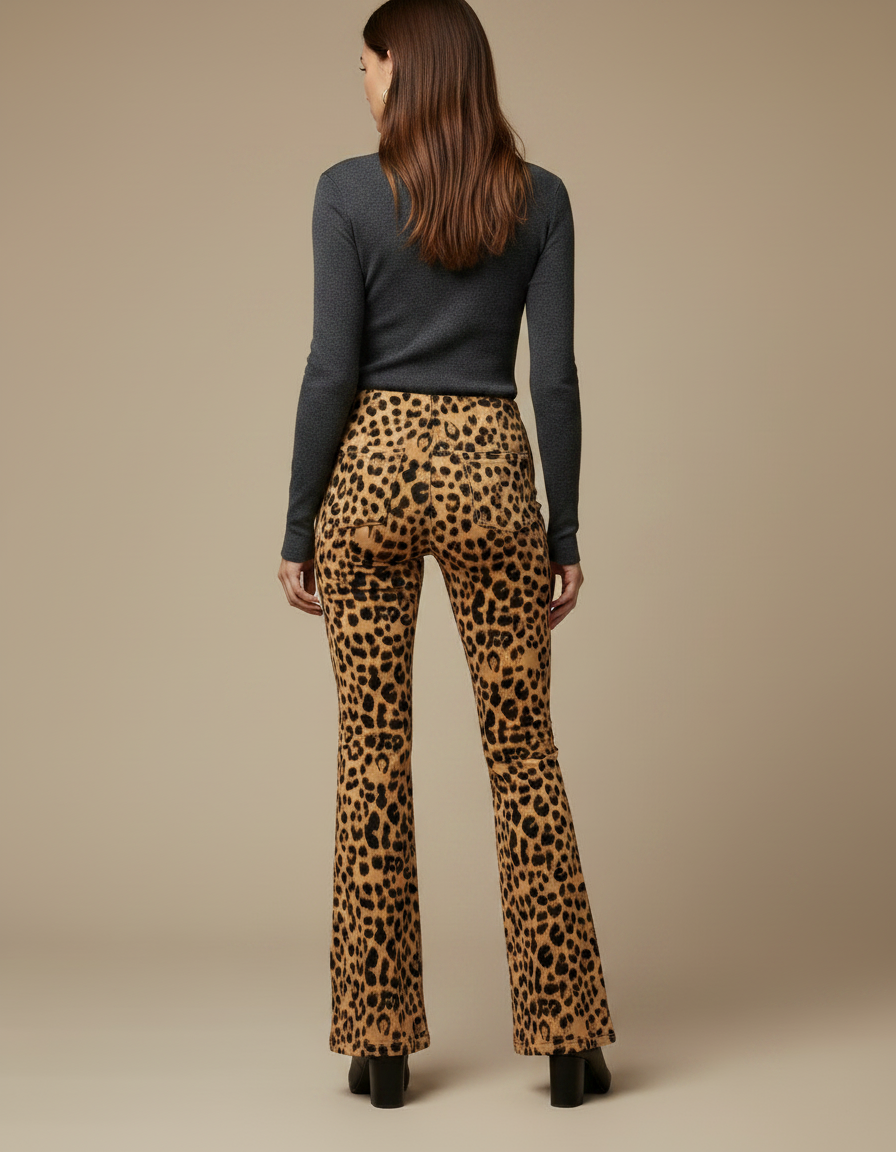 Pantalon Patte D'eph Leopard - Imprimé Maille - vue 2