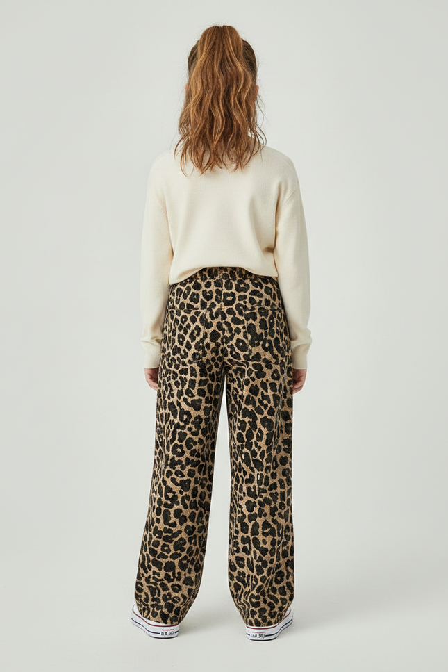 Pantalon Léopard Ample Imprimé Fille Décontracté - Molleton - vue 2