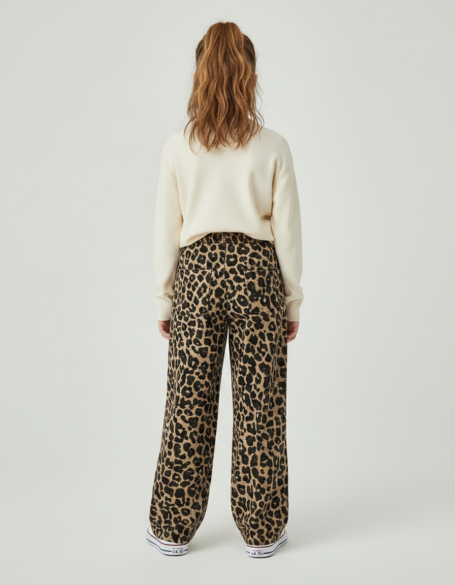 Pantalon Léopard Ample Imprimé Fille Décontracté - Molleton - vue 2