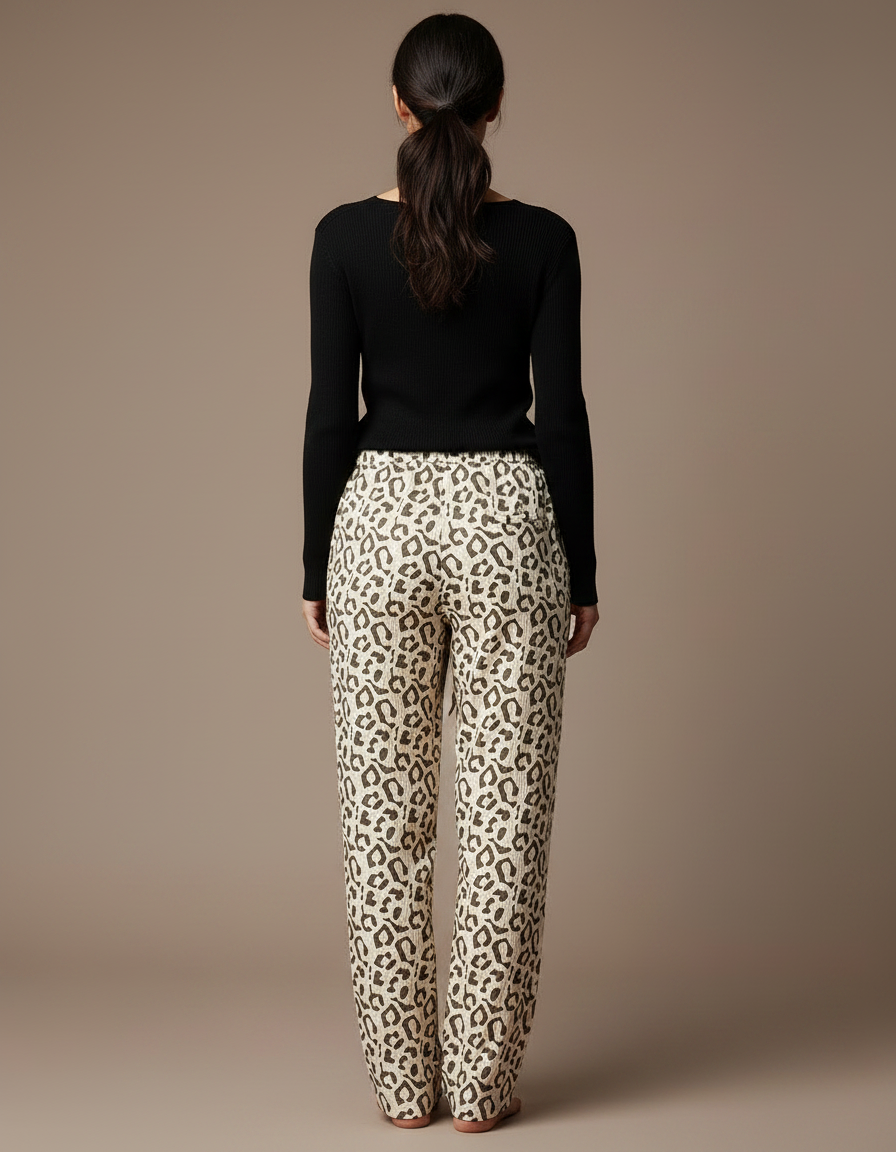 Pantalon Gaz De Coton Leopard - Imprimé - vue 2