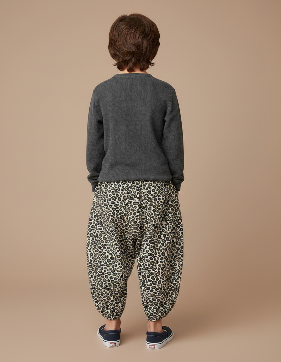 Pantalon Léopard Ample Imprimé Enfant Côtelé - Cordé - vue 2