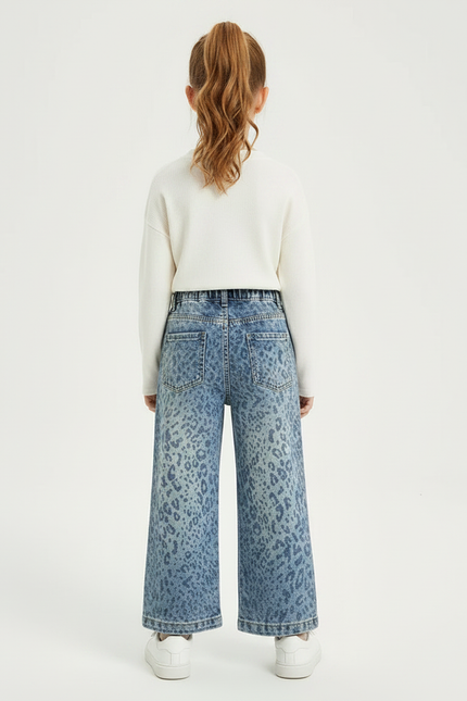 Pantalon Leopard Fille - Imprimé Jean - vue 2