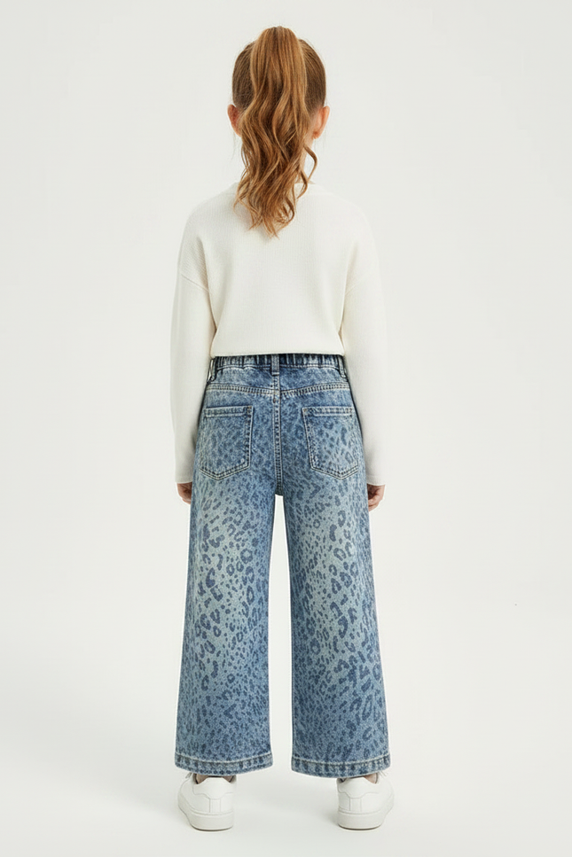 Pantalon Leopard Fille - Imprimé Jean - vue 2