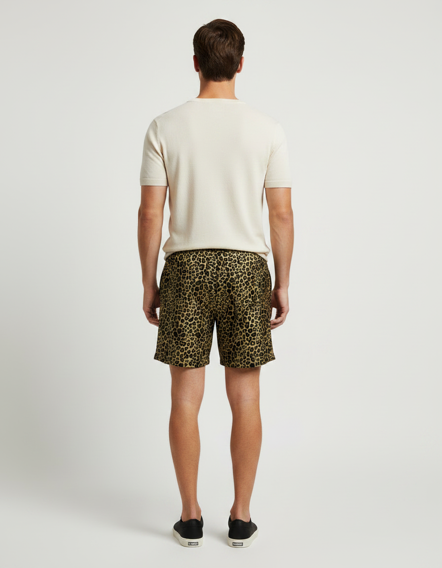 Pantalon Léopard Homme Imprimé Court Décontracté - Polyester - vue 2