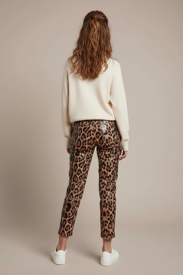 Pantalon Leopard Paillette - Imprimé Polyester - vue 2