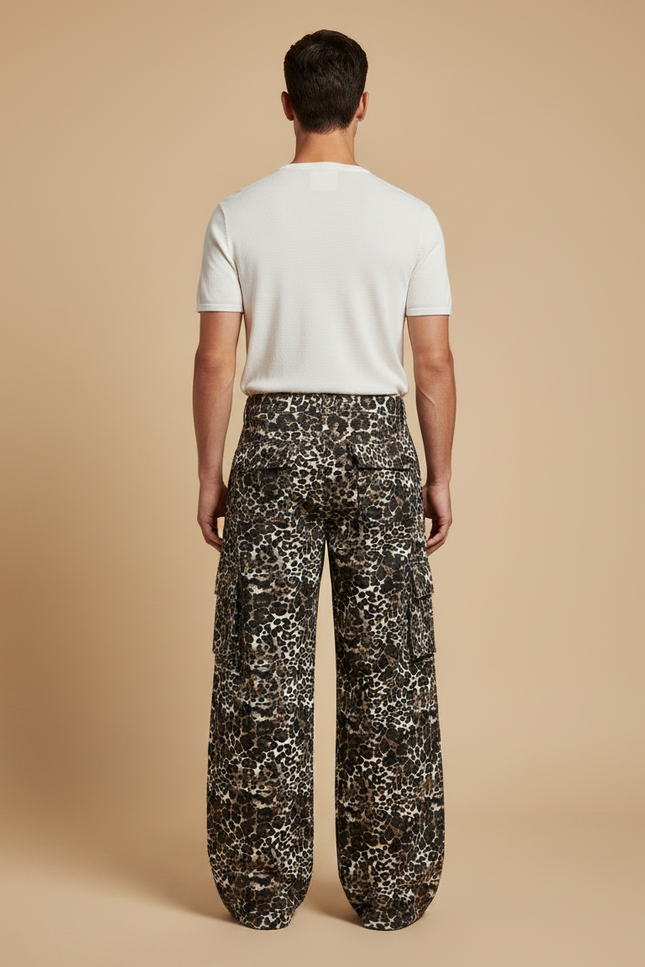 Pantalon Flare Leopard - Imprimé Toile - vue 2