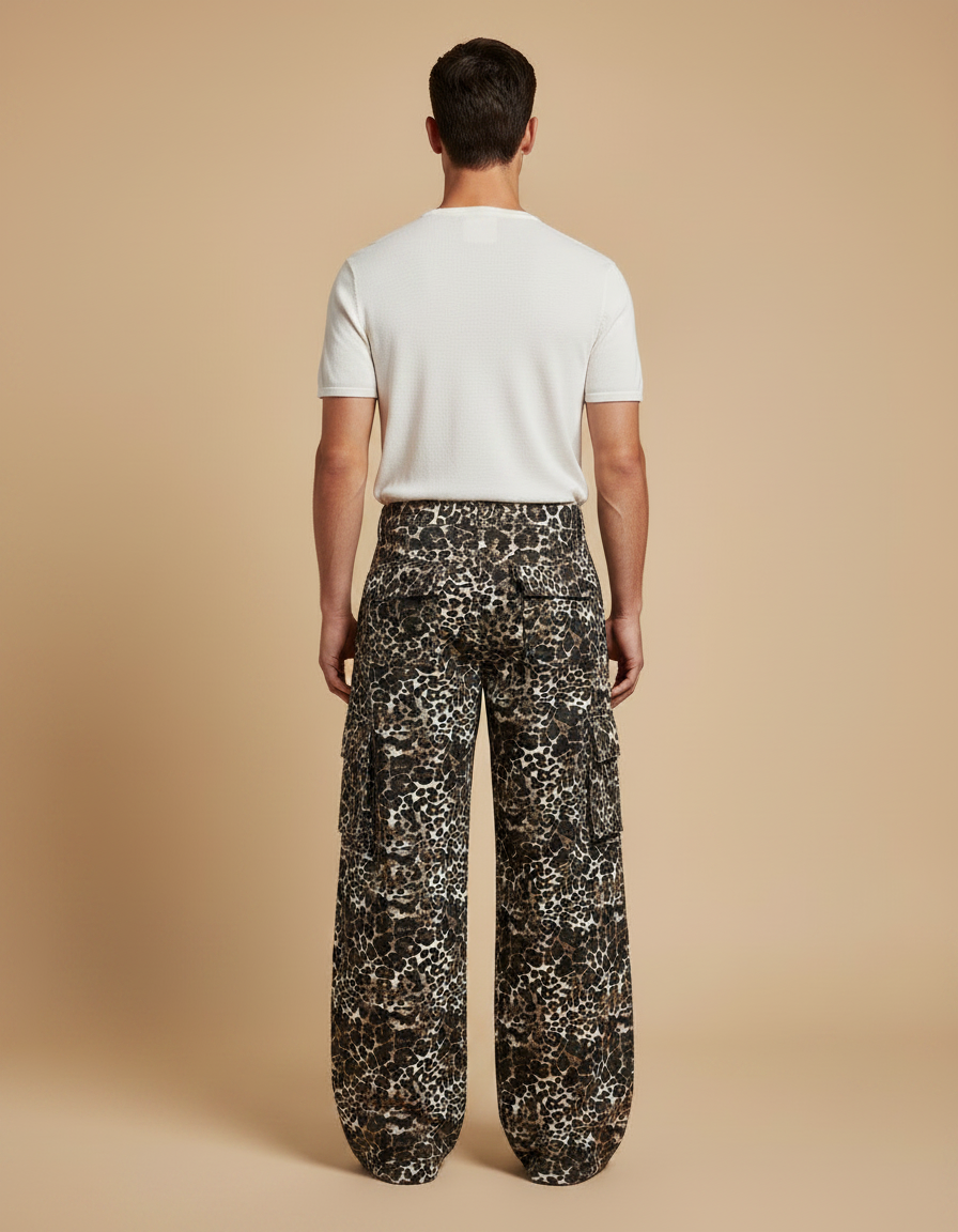 Pantalon Flare Leopard - Imprimé Toile - vue 2