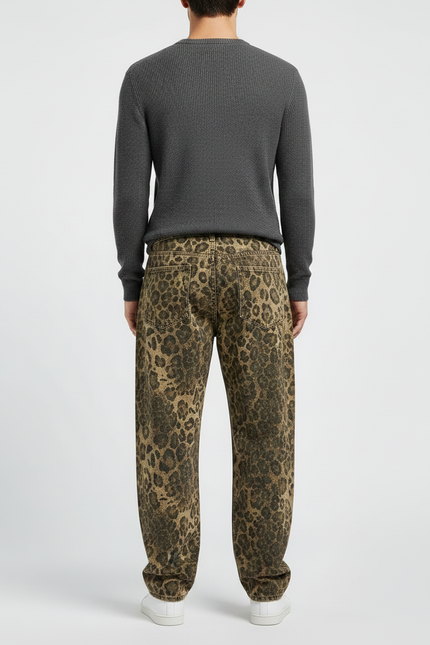 Pantalon Wide Leg Leopard - Imprimé Jean - vue 2