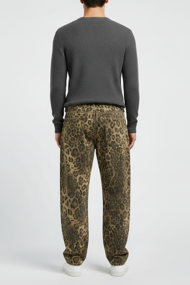 Pantalon Wide Leg Leopard - Imprimé Jean - vue 2