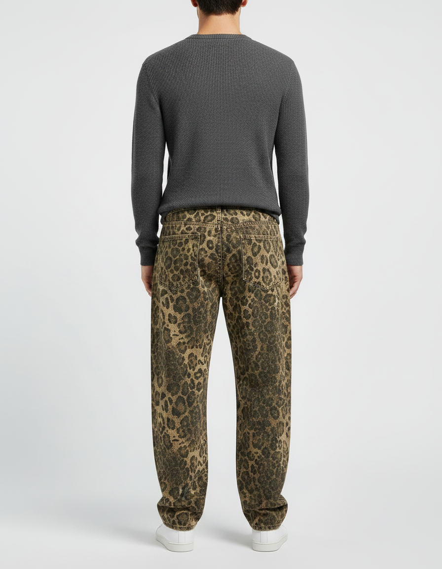 Pantalon Wide Leg Leopard - Imprimé Jean - vue 2