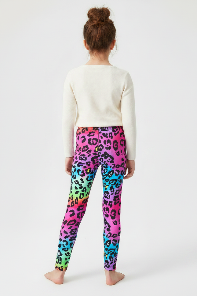 Pantalon Léopard Enfant Multicolore Imprimé Stretch - Polyester - vue 2