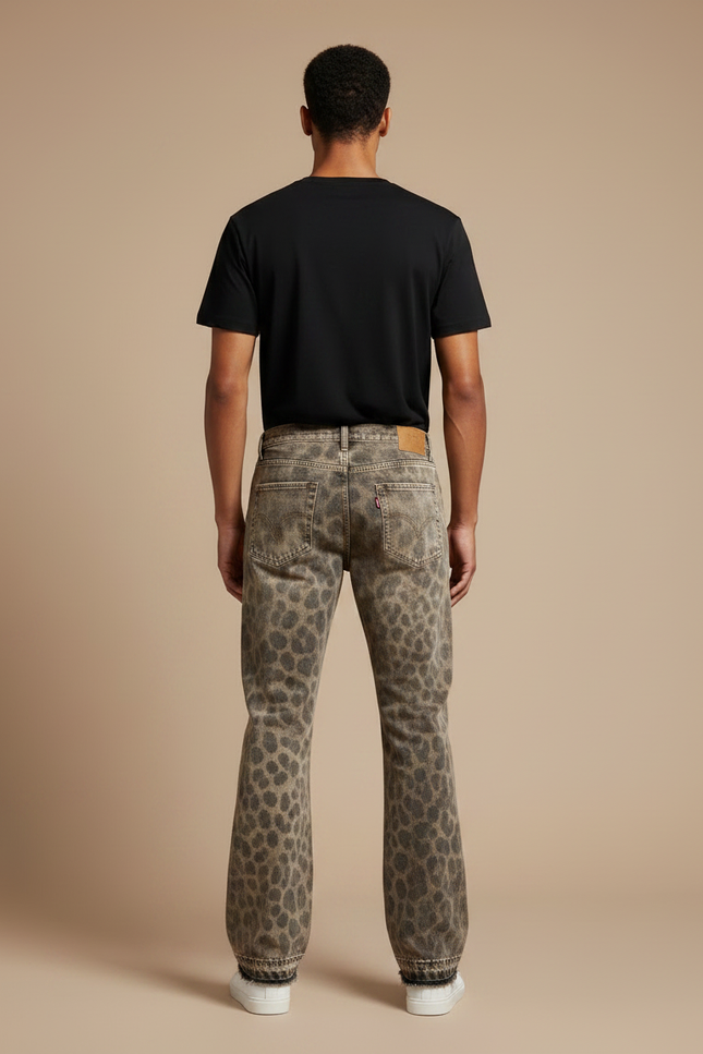 Pantalon Droit Leopard - Imprimé Jean - vue 2