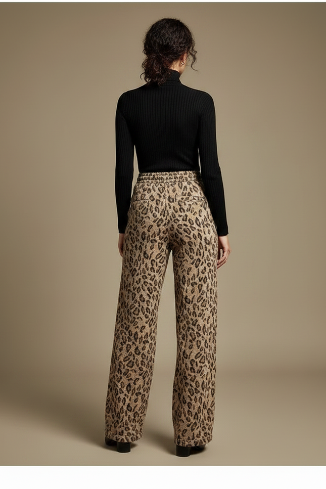Pantalon Léopard Ample Imprimé Doux Confortable Femme - Molleton - vue 2