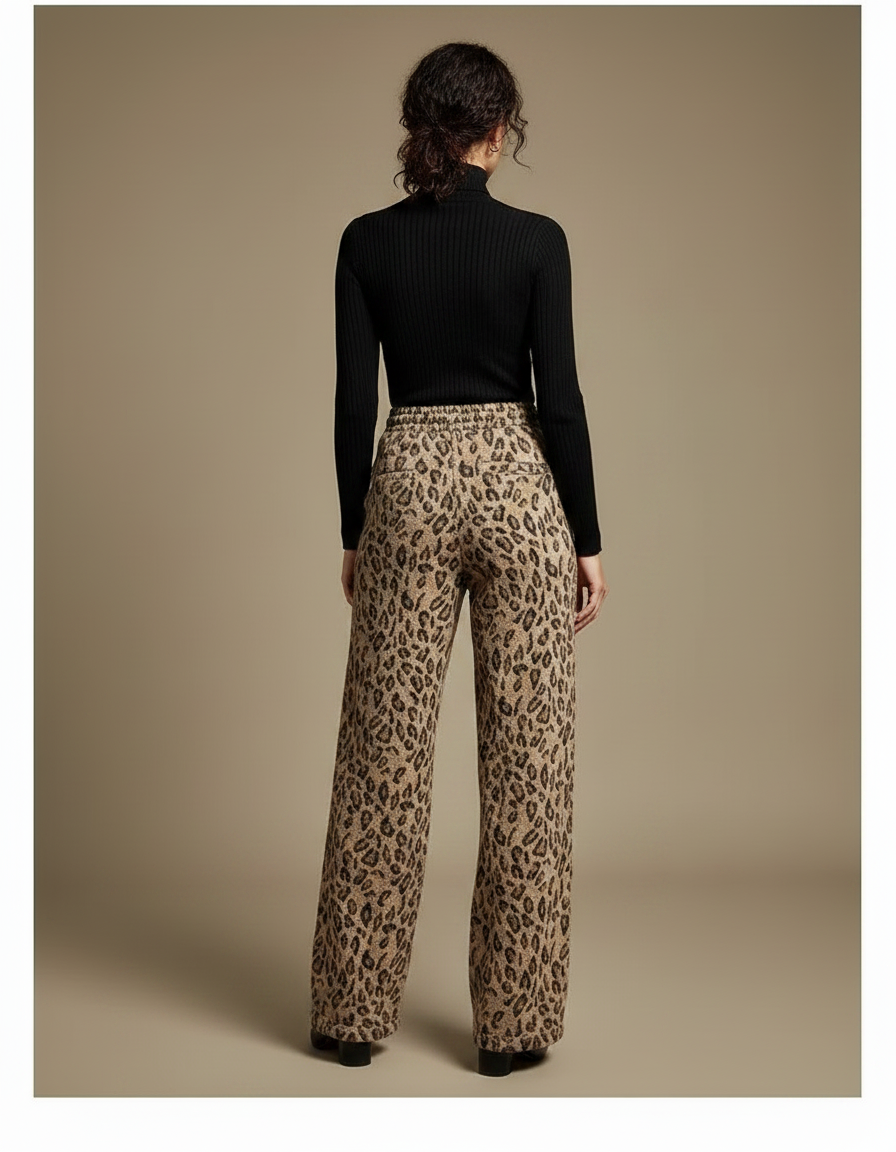 Pantalon Léopard Ample Imprimé Doux Confortable Femme - Molleton - vue 2