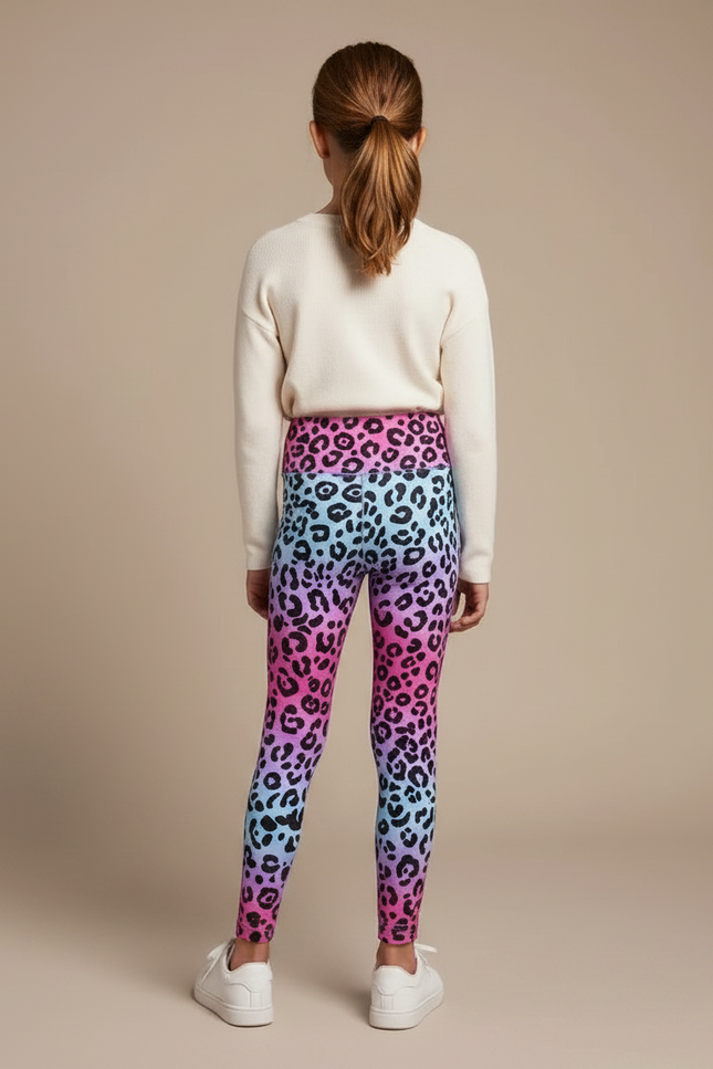 Pantalon Léopard Dégradé Coloré Imprimé Ajusté Enfant - Multicolore Polyester - vue 2