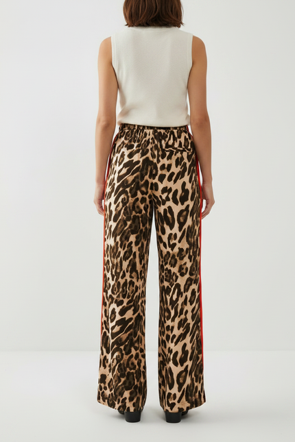 Pantalon Leopard Bande Rouge - Imprimé Viscose - vue 2