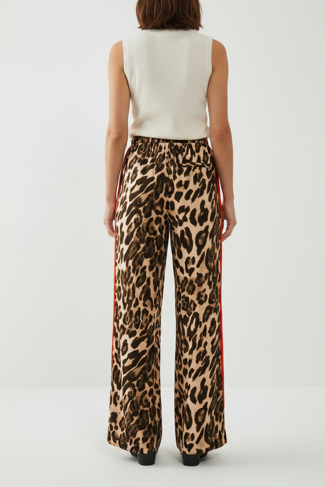Pantalon Leopard Bande Rouge - Imprimé Viscose - vue 2