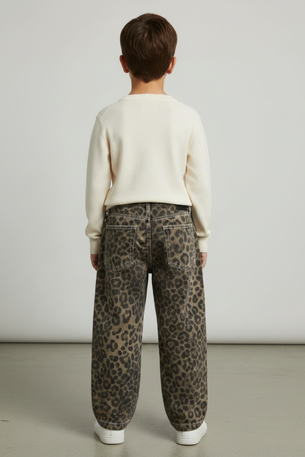 Pantalon Léopard Ample Imprimé Décontracté Garçon - Jean - vue 2