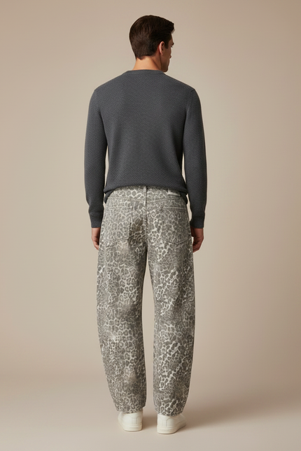 Pantalon Leopard Gris - Jean - vue 2
