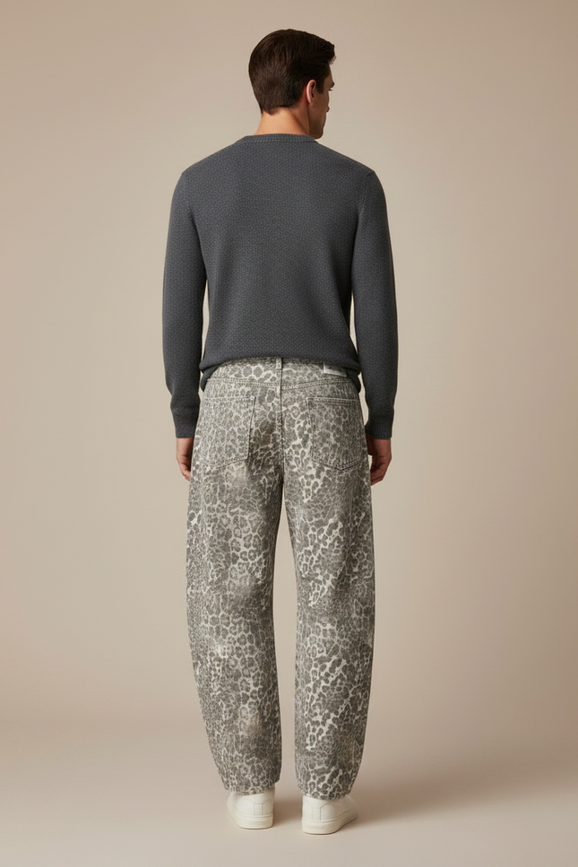 Pantalon Leopard Gris - Jean - vue 2