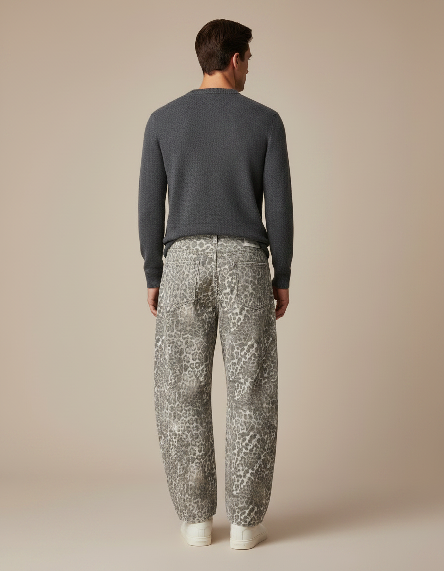 Pantalon Leopard Gris - Jean - vue 2