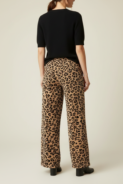 Pantalon Léopard Ample Imprimé Fluide Confortable - Molleton - vue 2