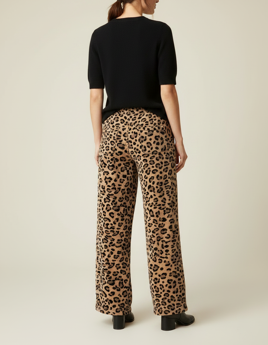 Pantalon Léopard Ample Imprimé Fluide Confortable - Molleton - vue 2