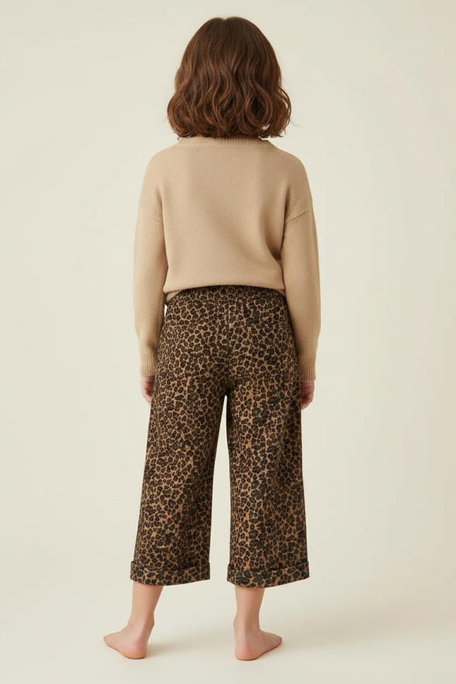 Pantalon Léopard Ample Imprimé Enfant Décontracté - Viscose - vue 2