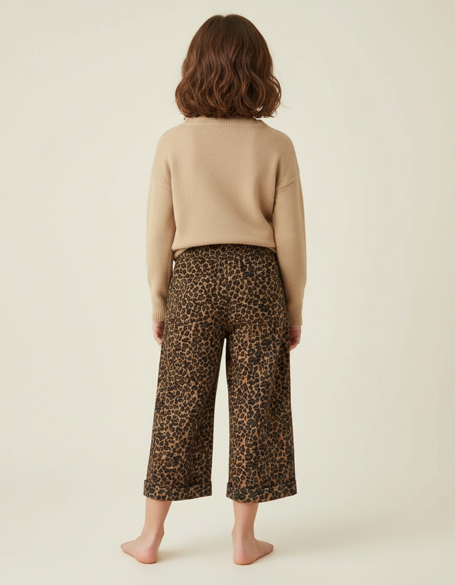Pantalon Léopard Ample Imprimé Enfant Décontracté - Viscose - vue 2