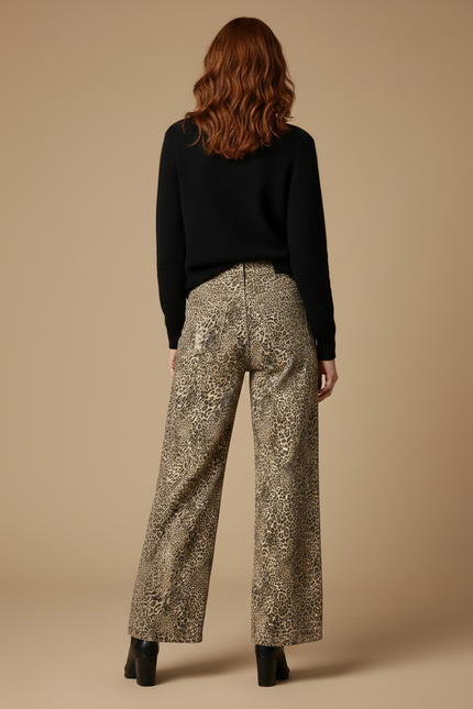 Pantalon Fluide Imprimé Leopard - Toile - vue 2