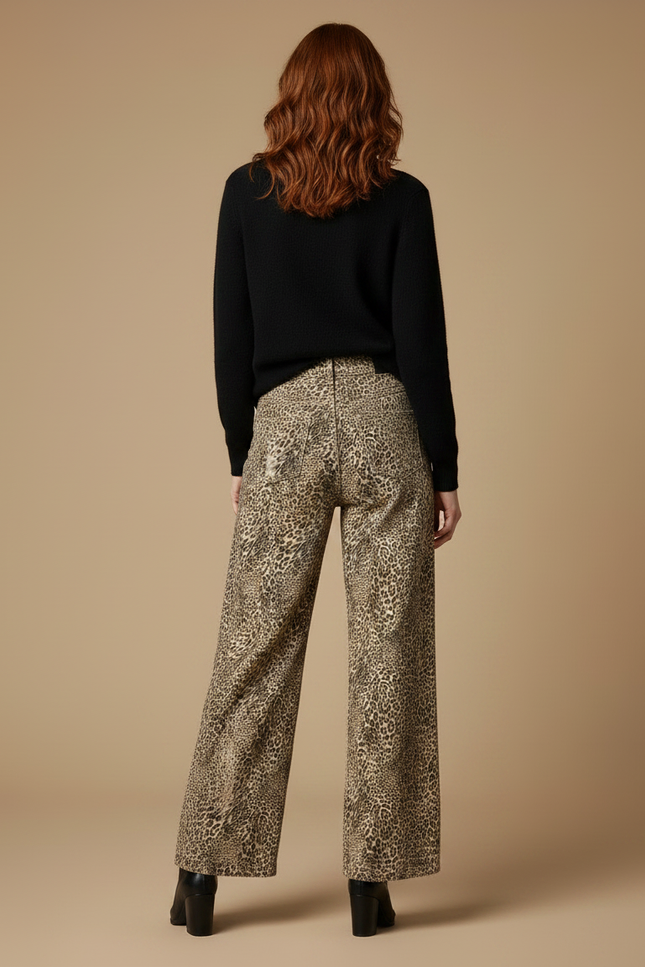 Pantalon Fluide Imprimé Leopard - Toile - vue 2