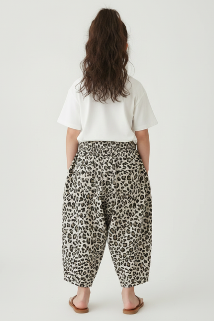 Pantalon Carotte Leopard - Imprimé Coton - vue 2