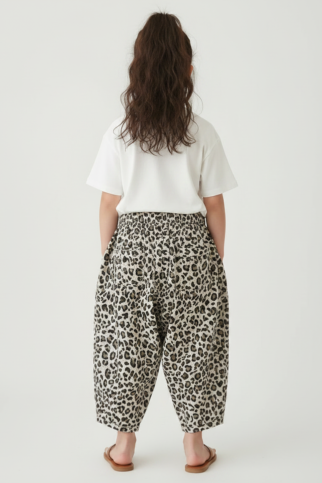 Pantalon Carotte Leopard - Imprimé Coton - vue 2