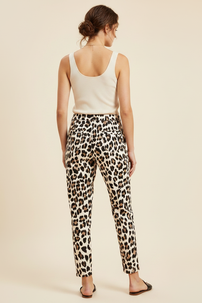Pantalon Léopard Chic Décontracté Imprimé Femme - Viscose - vue 2
