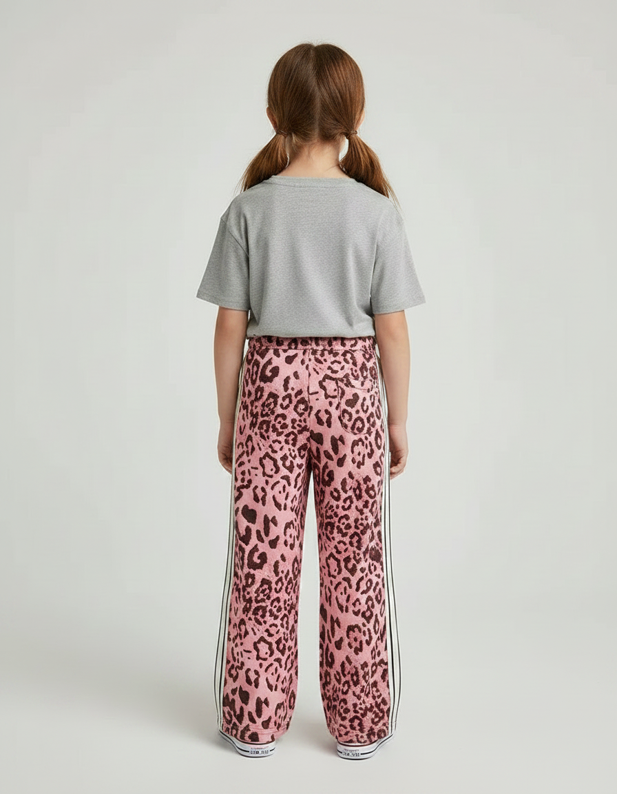 Pantalon Léopard Rose Ample Imprimé Sport Décontracté - Molleton - vue 2