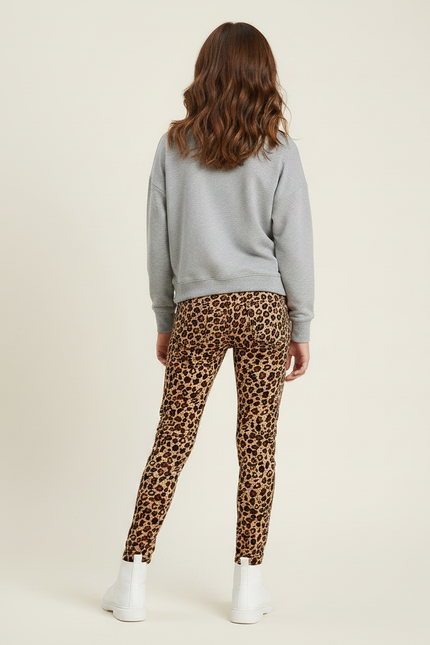 Pantalon Slim Leopard - Imprimé Maille - vue 2