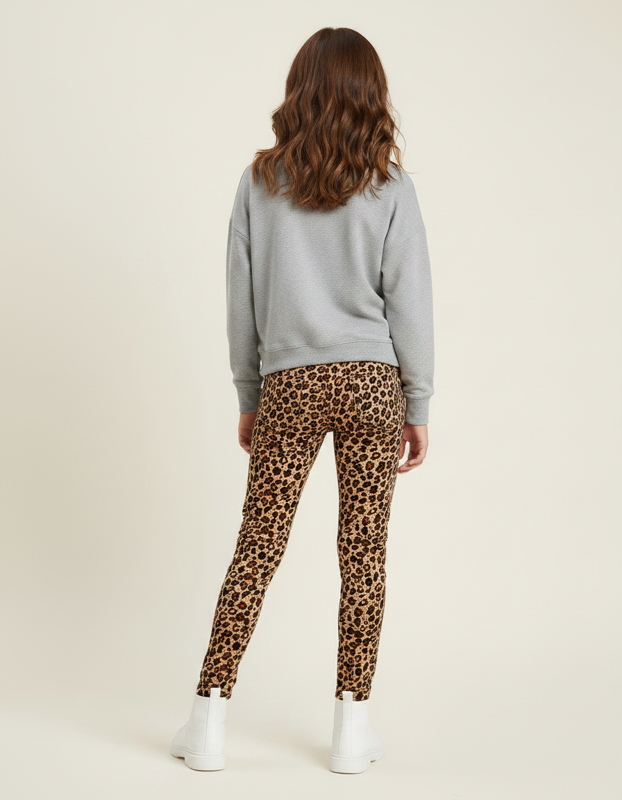 Pantalon Slim Leopard - Imprimé Maille - vue 2