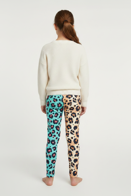 Pantalon Léopard Fille Slim Imprimé Multicolore Ajusté - Maille - vue 2