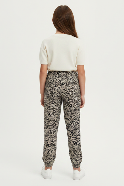 Pantalon Léopard Ample Imprimé Gris Décontracté Fille - Viscose - vue 2