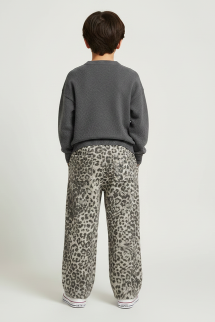 Pantalon Léopard Enfant Molleton Chaud Ample Hiver - Imprimé - vue 2