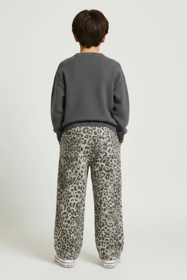 Pantalon Léopard Enfant Molleton Chaud Ample Hiver - Imprimé - vue 2
