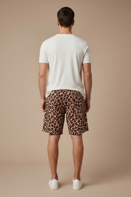 Pantalon Léopard Homme Imprimé Court Décontracté Coton - Molleton - vue 2