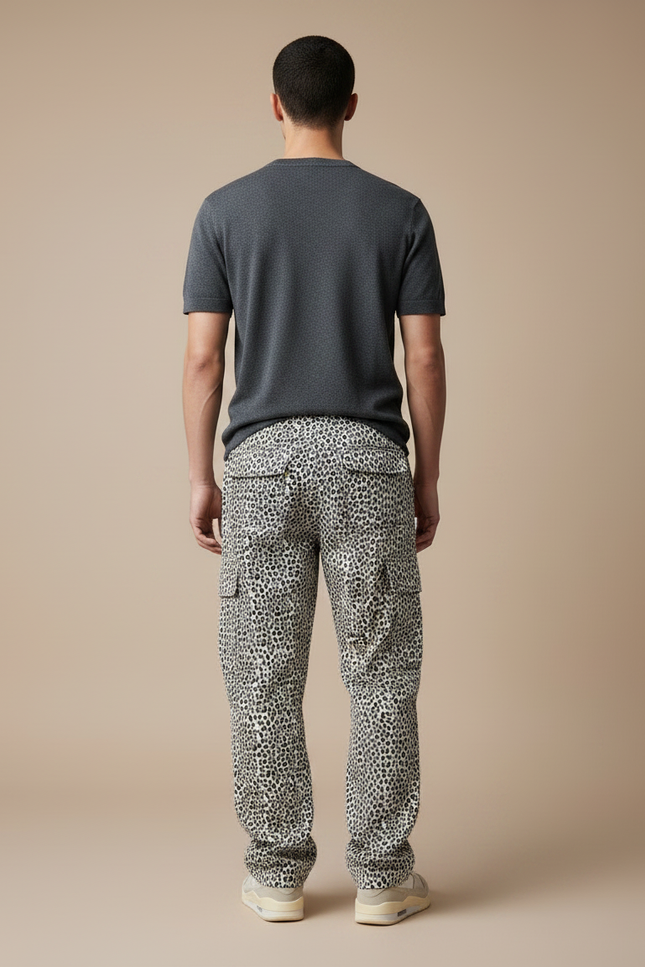 Pantalon Cargo Leopard - Imprimé Toile - vue 2